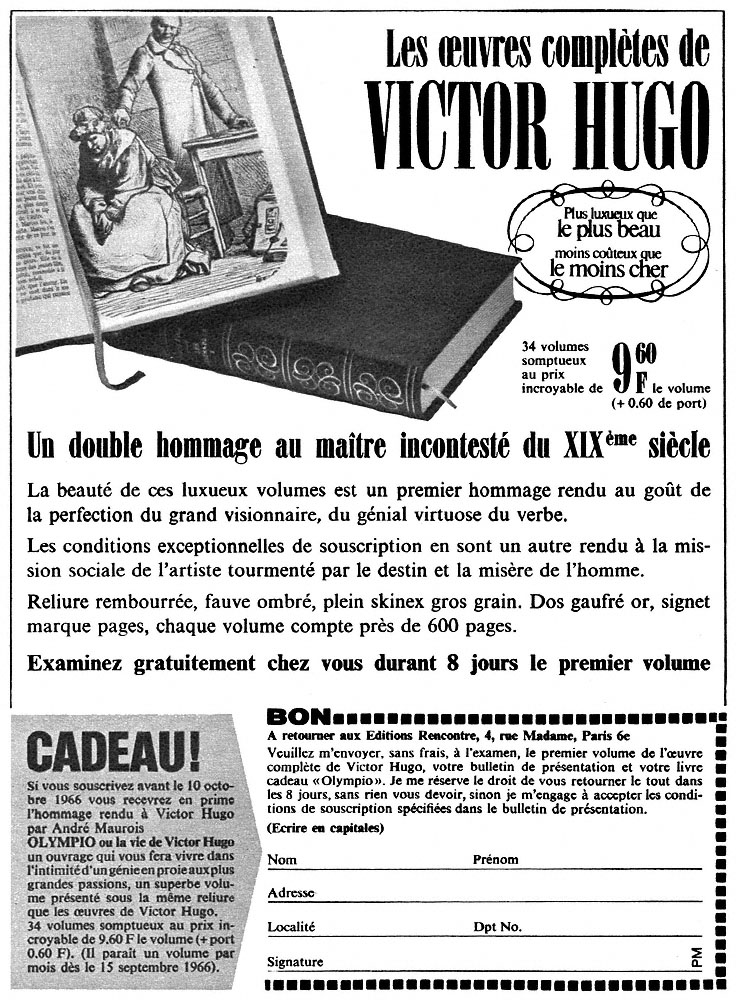 Advert Editions Rencontre 1966