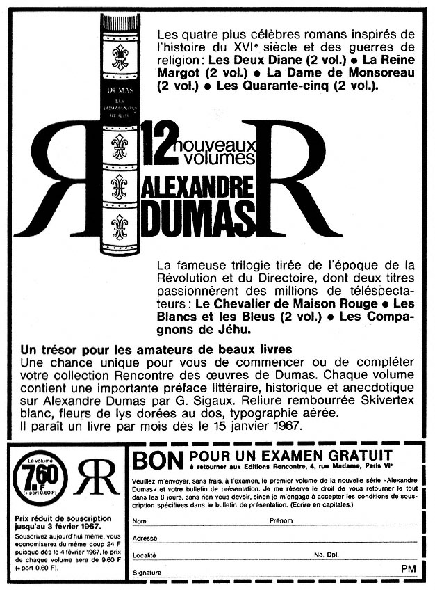 Advert Editions Rencontre 1967