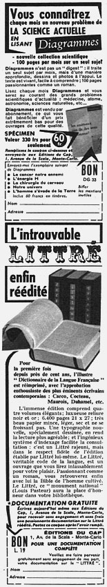 Advert Editions du Cap 1958