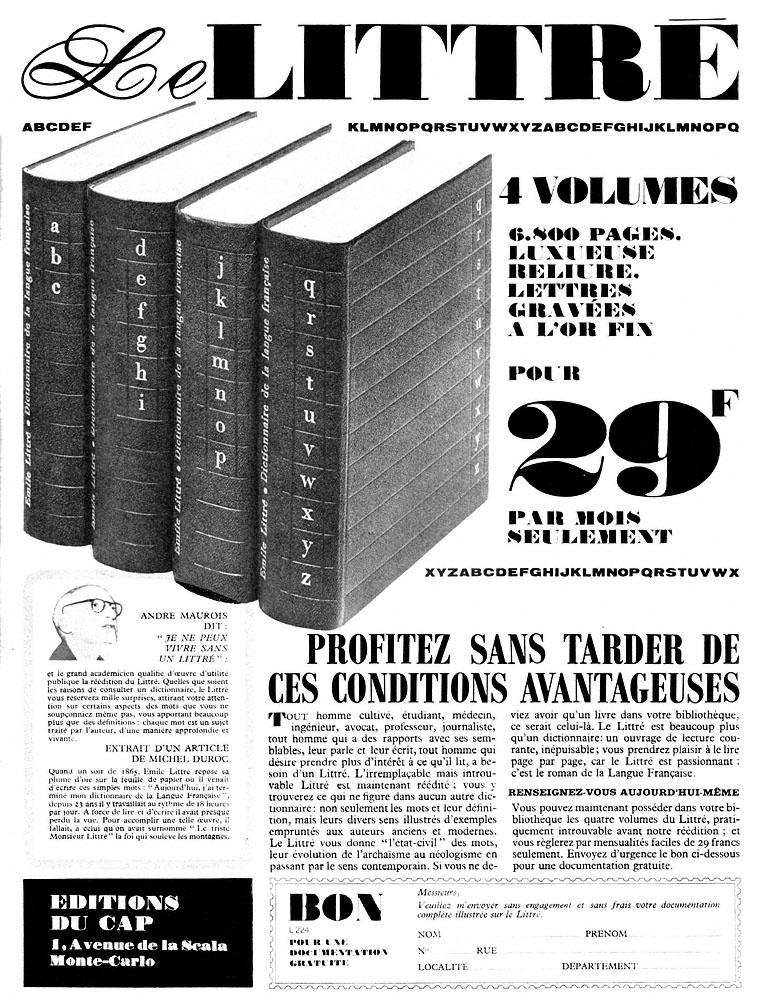 Advert Editions du Cap 1966