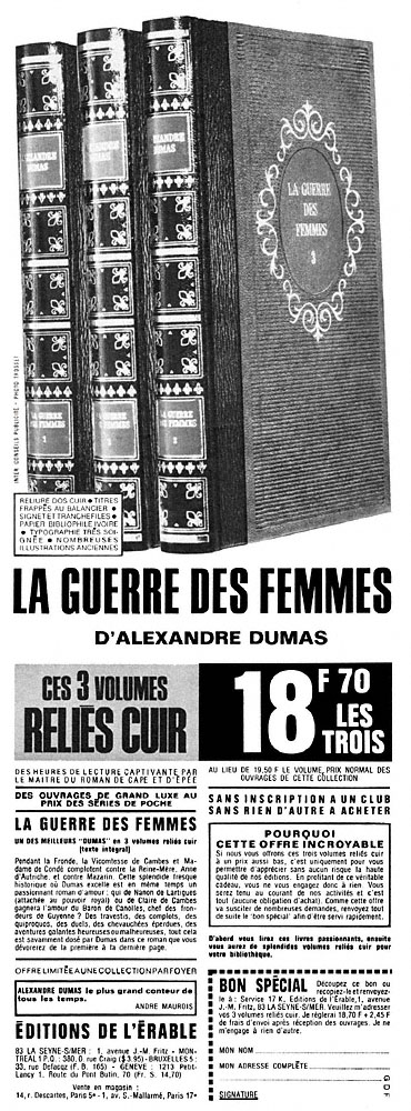 Advert Editions Erable 1968