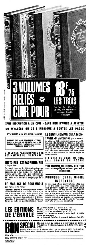 Advert Editions Erable 1968