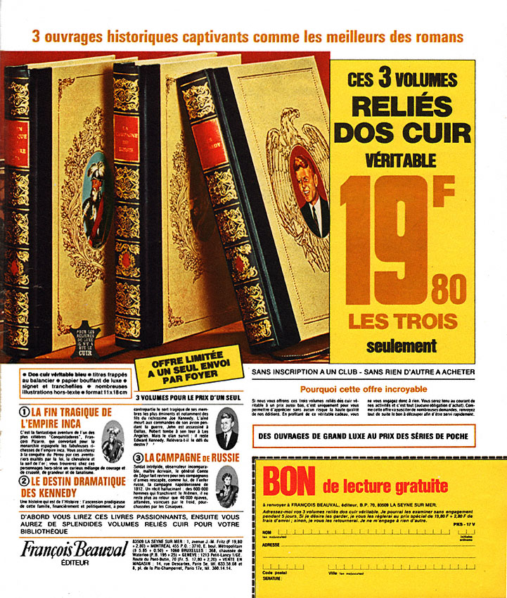Advert Franois Beauval 1973