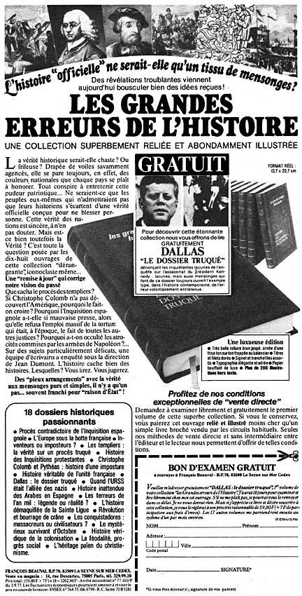 Advert Franois Beauval 1982