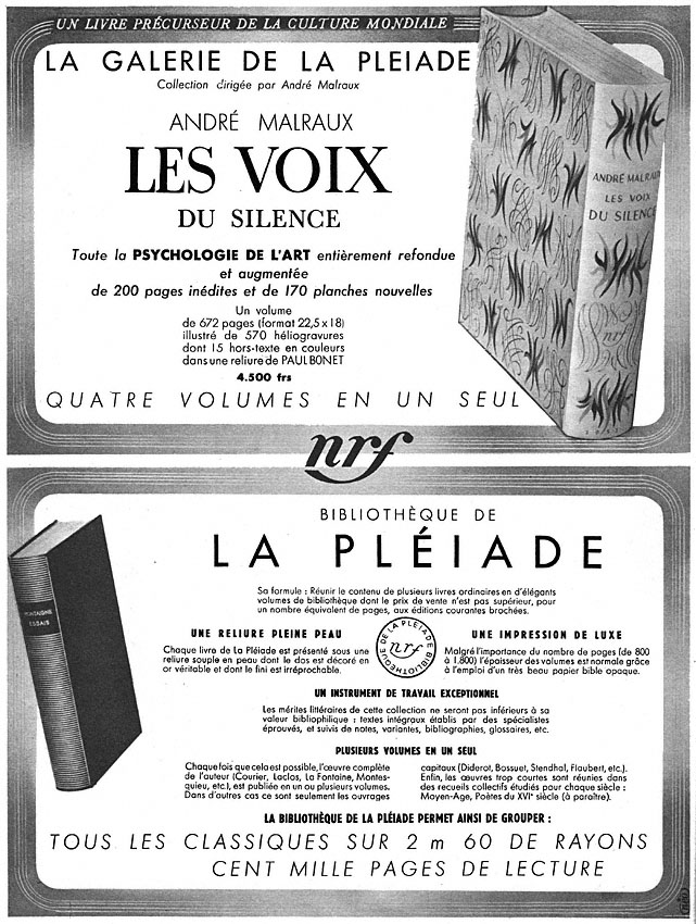 Advert Gallimard 1951