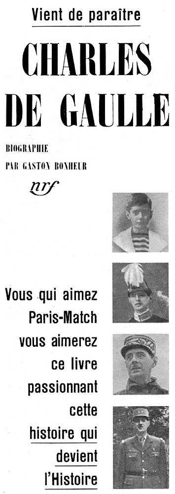 Advert Gallimard 1958