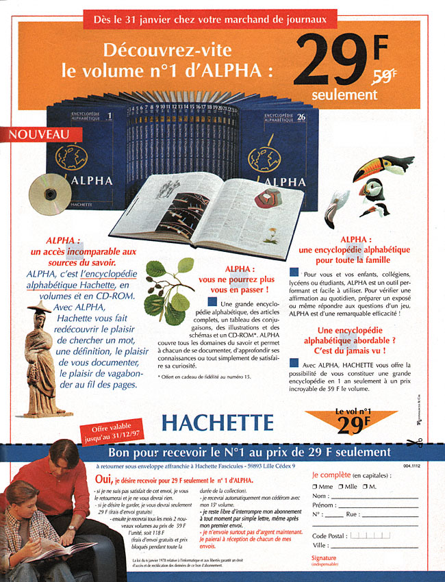 Advert Hachette 1997