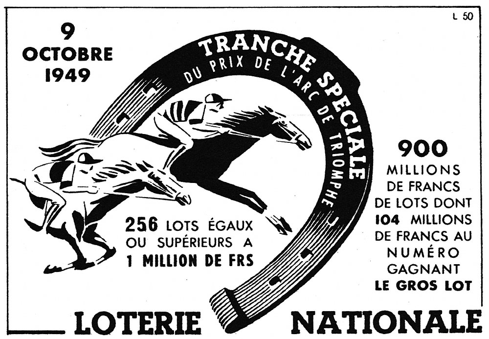 Advert Loterie Nationale 1949