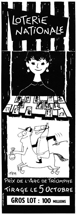 Advert Loterie Nationale 1957