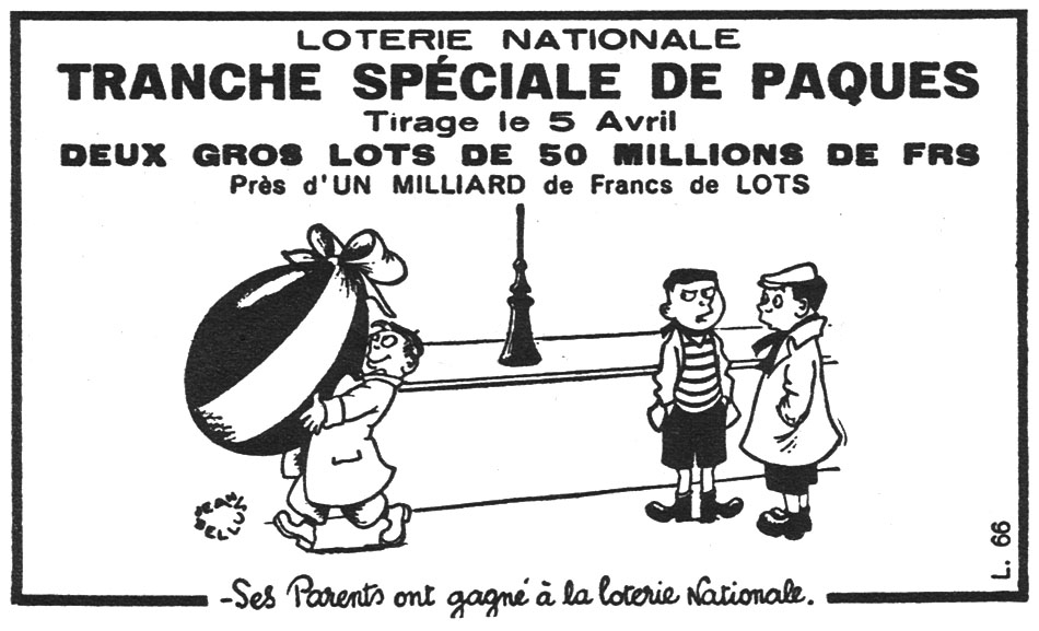 Advert Loterie Nationale 1950