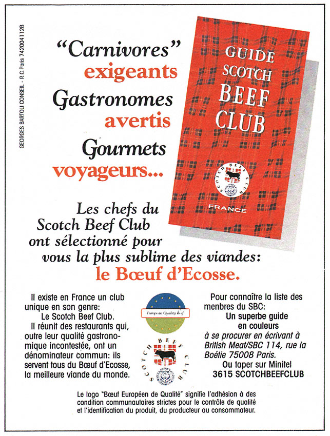 Advert Restaurants 1996