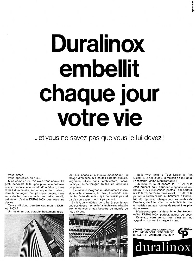 Advert Duralinox 1968