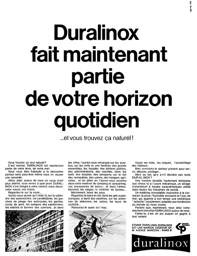 Advert Duralinox 1968