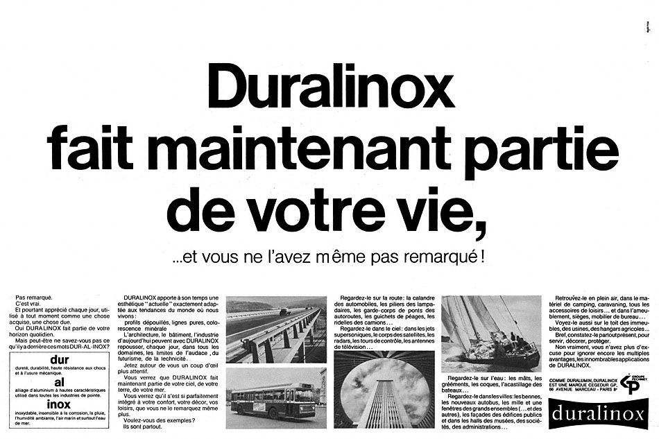 Advert Duralinox 1968