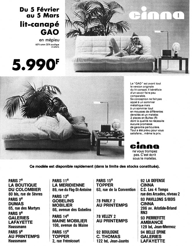 Advert Cinna 1983