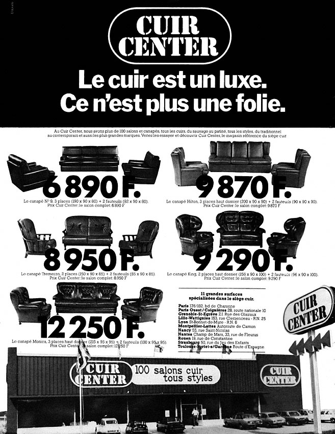 Advert Cuir Center 1979
