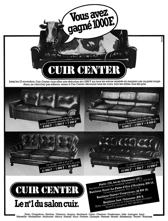 Advert Cuir Center 1980