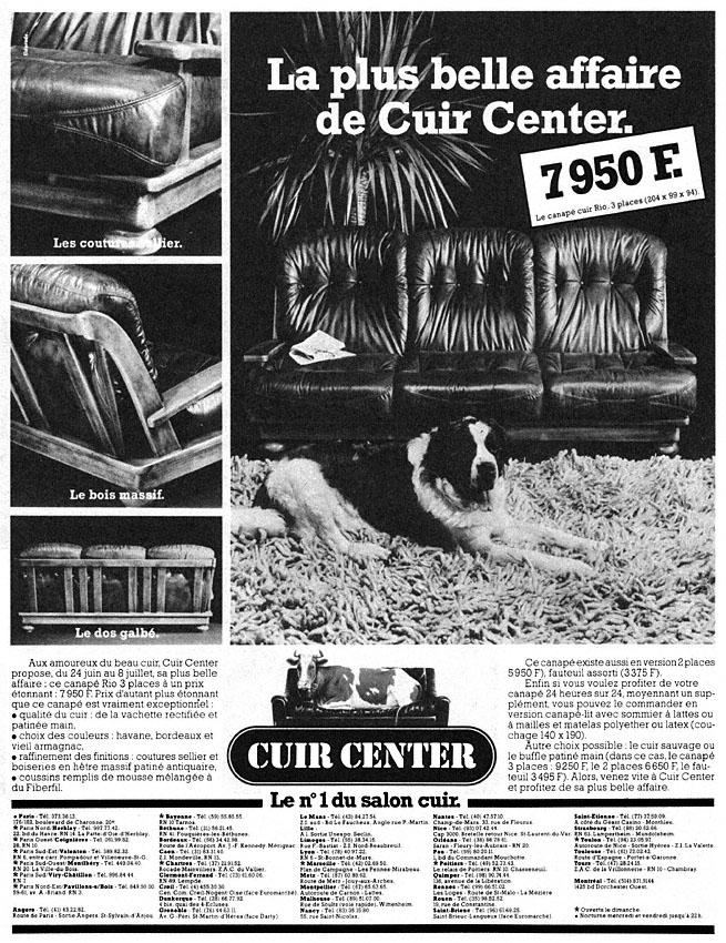 Advert Cuir Center 1982