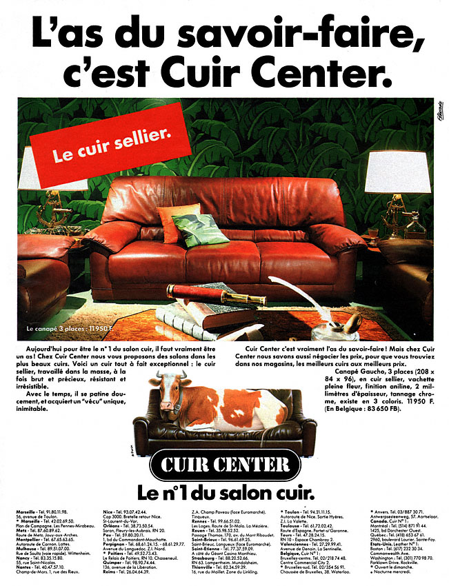 Advert Cuir Center 1987