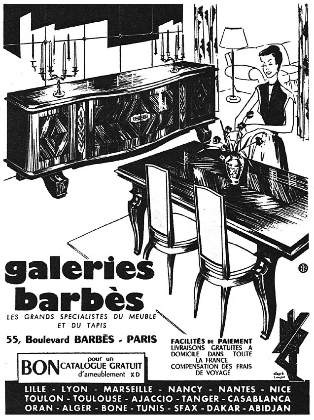 Advert Galeries Barbs 1952