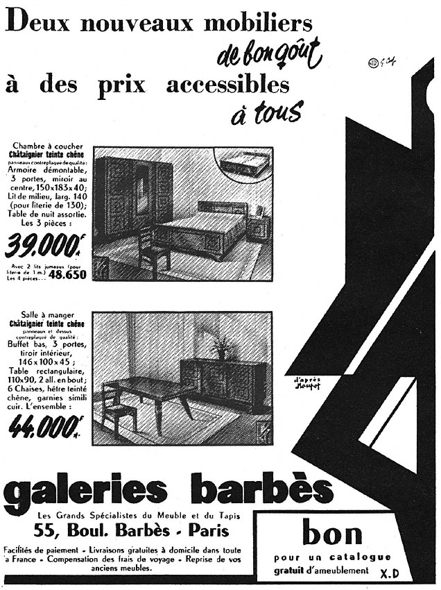 Advert Galeries Barbs 1952