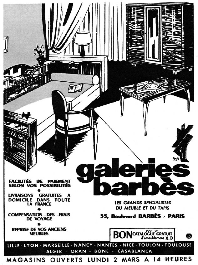 Advert Galeries Barbs 1953