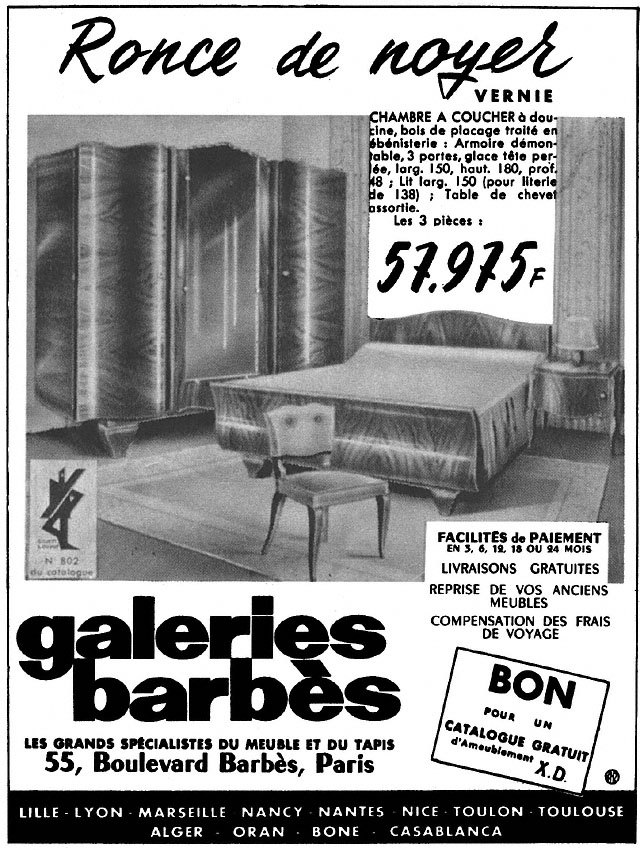 Advert Galeries Barbs 1953