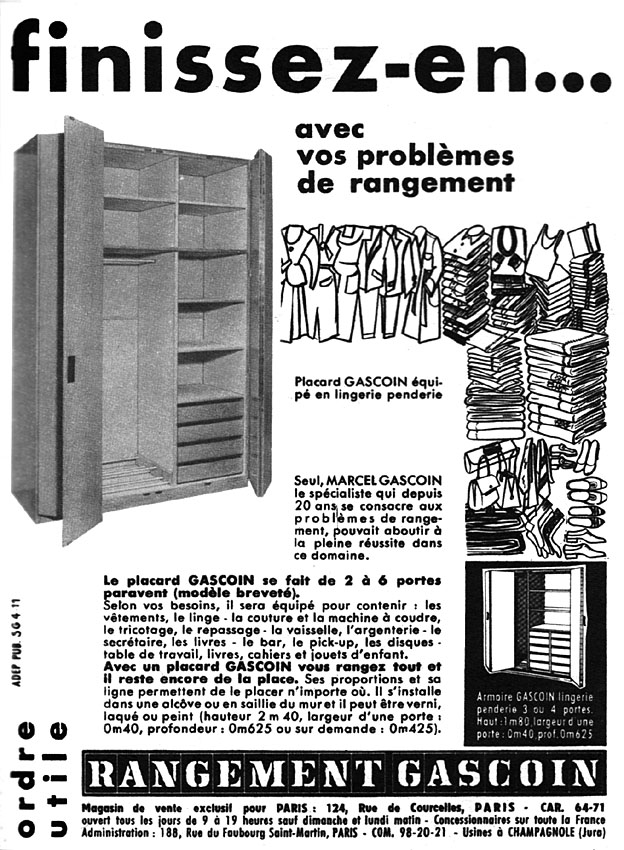 Advert Gascoin 1957