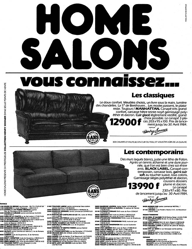 Advert Home Salons 1984