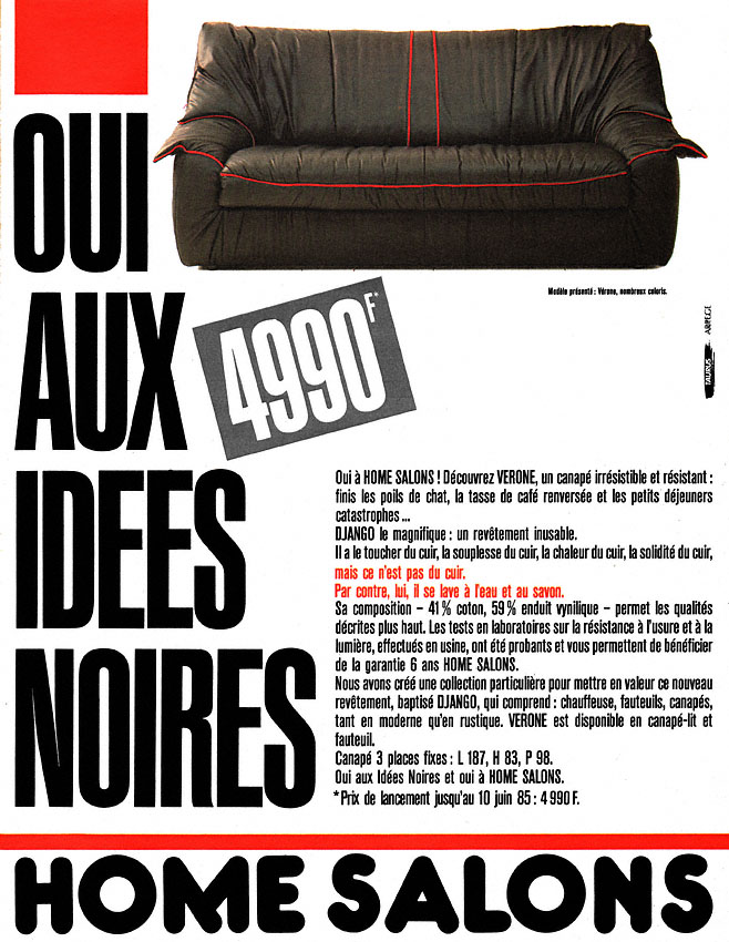 Advert Home Salons 1985
