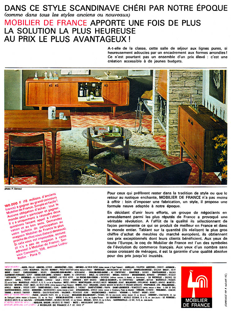Advert Mobilier de France 1965
