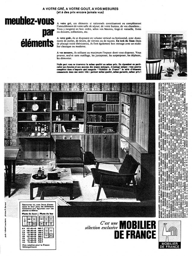 Advert Mobilier de France 1966