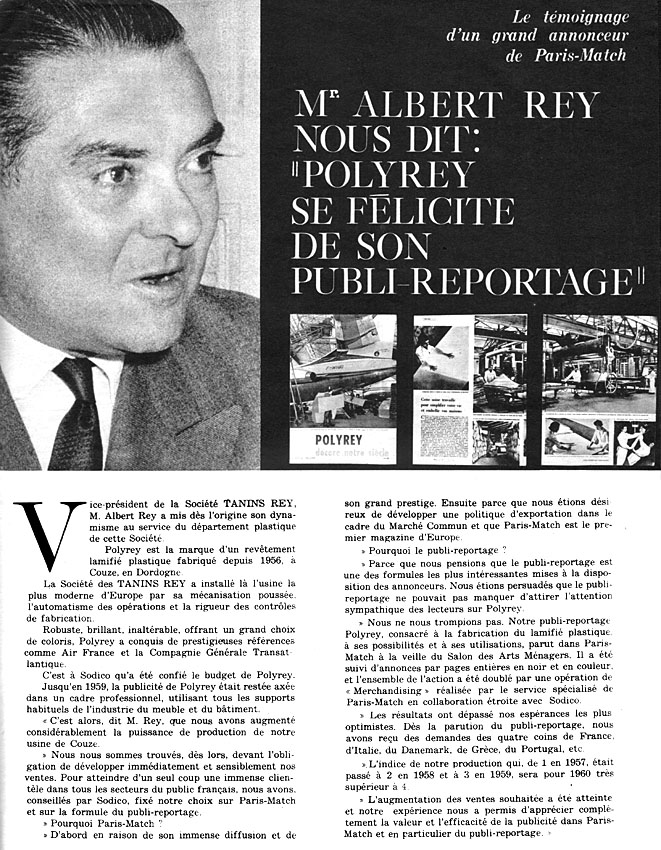 Advert Polyrey 1960