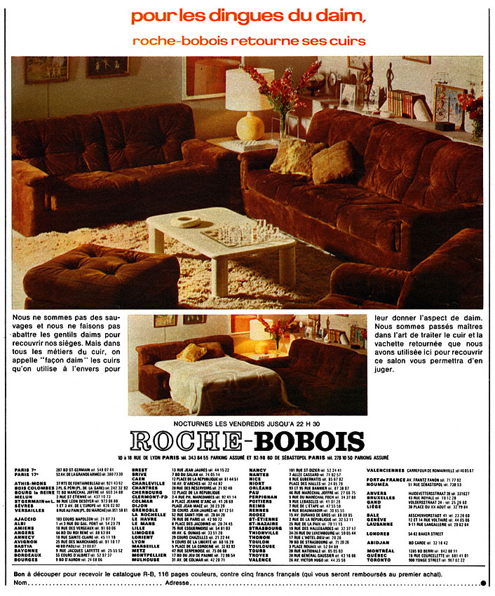 Advert Roche & Bobois 1973