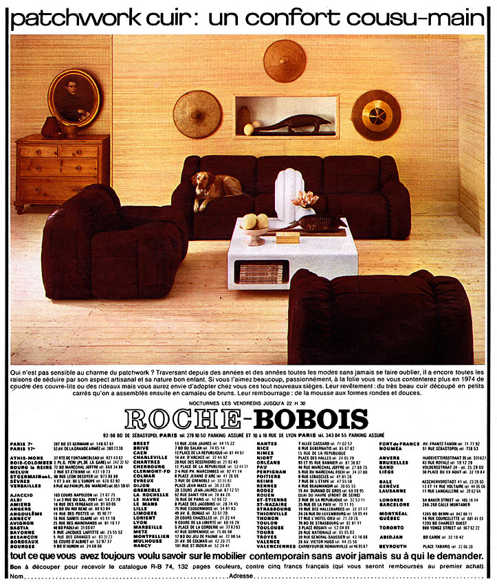 Advert Roche & Bobois 1974