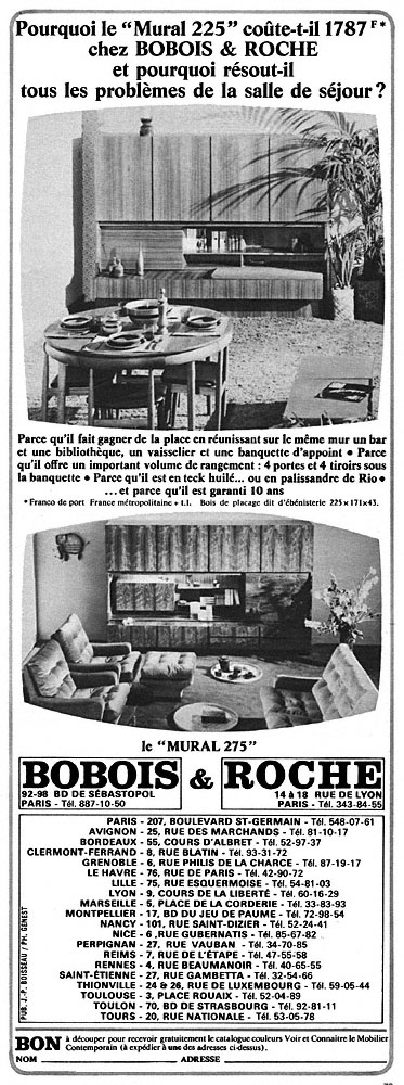 Advert Roche & Bobois 1967