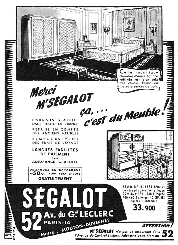 Advert Segalot 1955