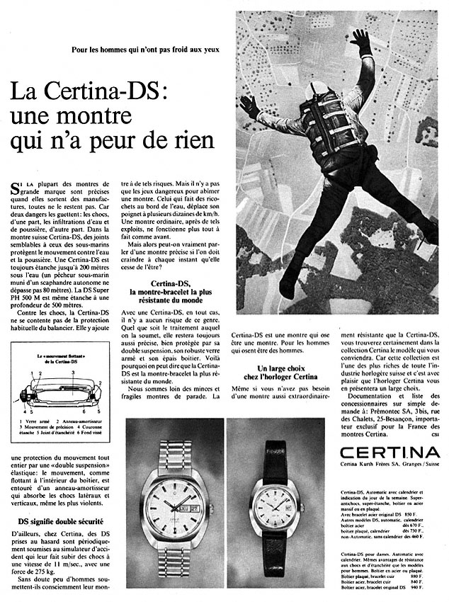 Advert Certina 1969