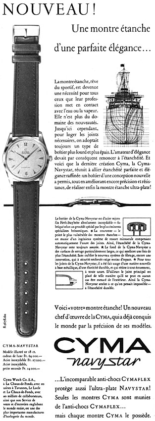 Advert Cyma 1956