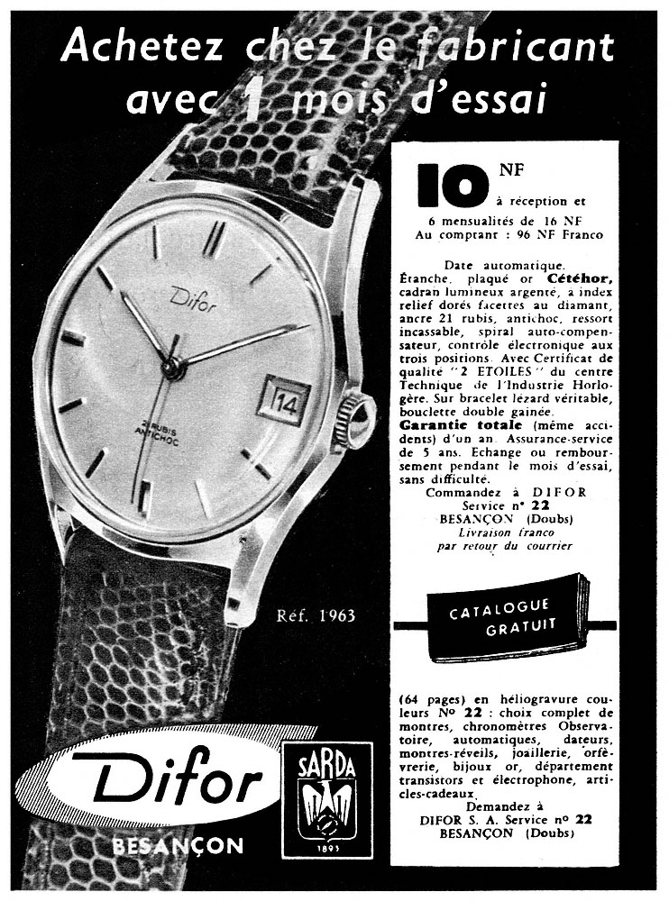 Advert Difor 1962