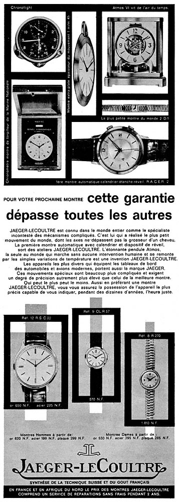 Advert Jaeger 1960