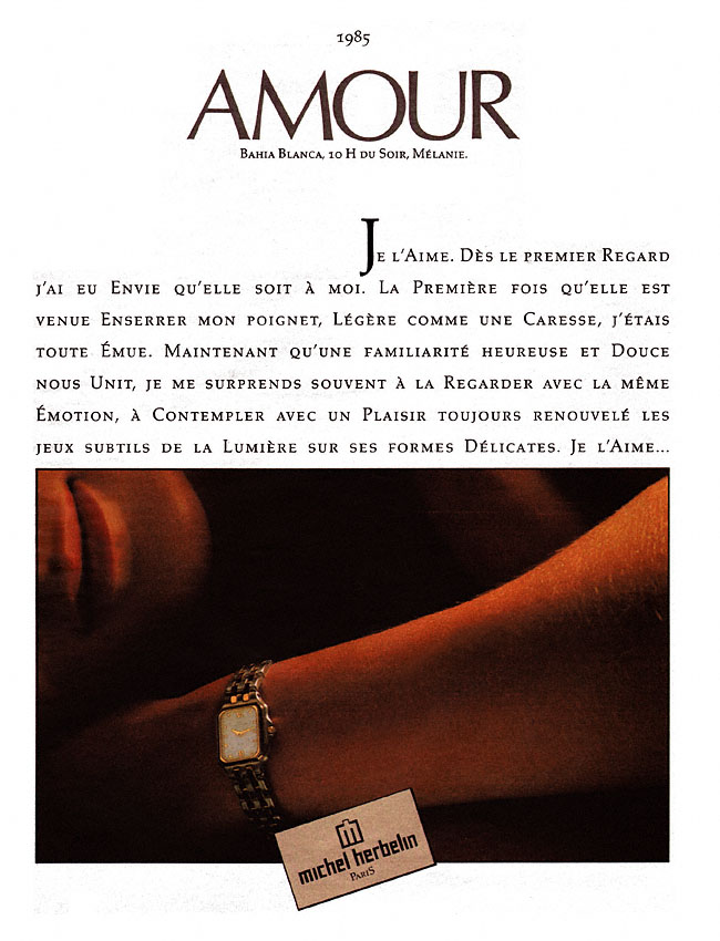 Advert Michel Herbelin 1985