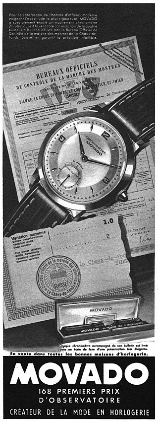 Advert Movado 1951
