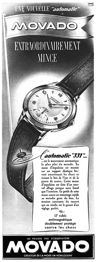 Advert Movado 1952