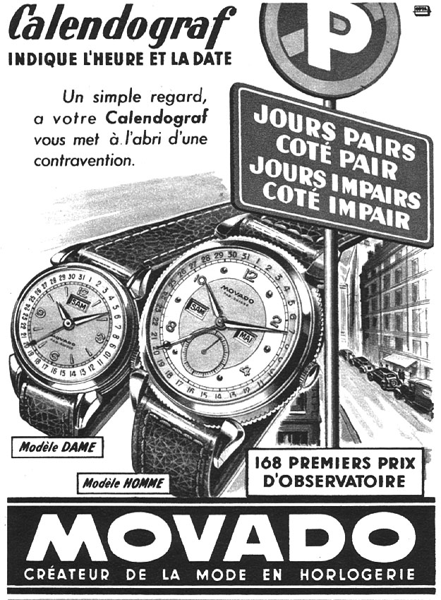 Advert Movado 1950