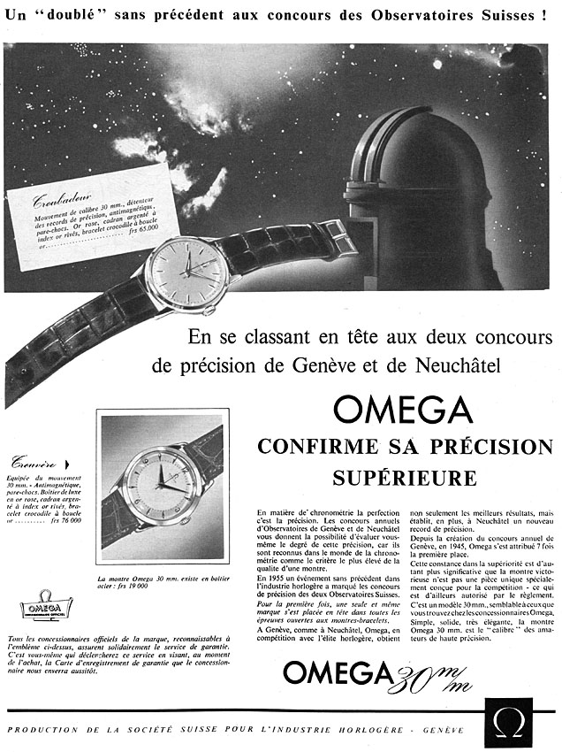 Advert Omega 1956