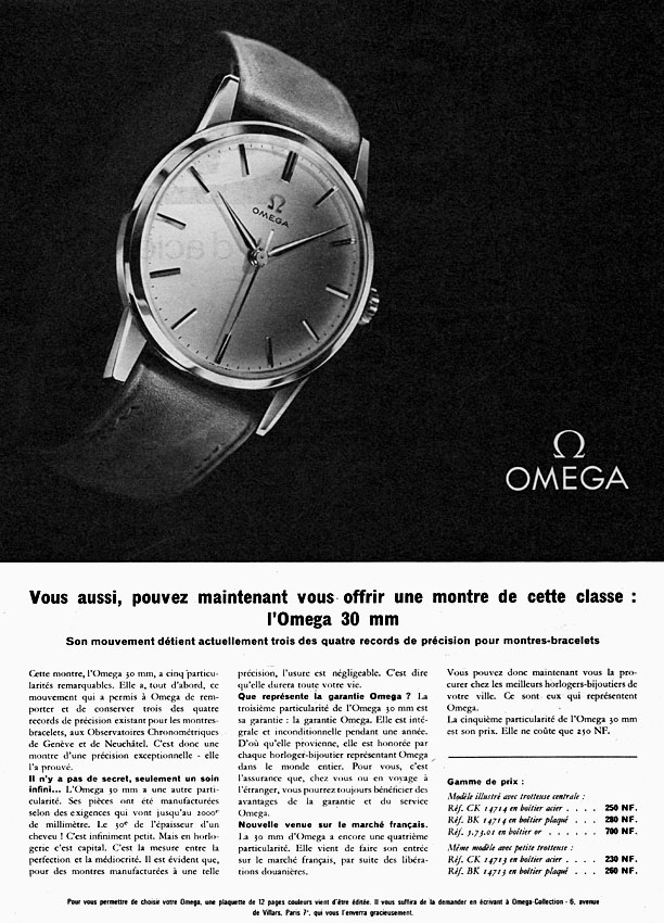 Advert Omega 1961