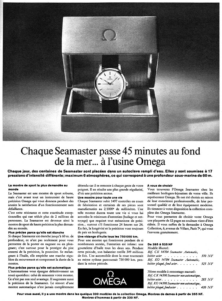 Advert Omega 1962
