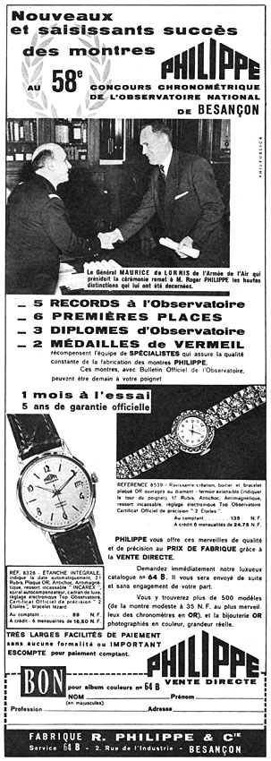 Advert Philippe 1960