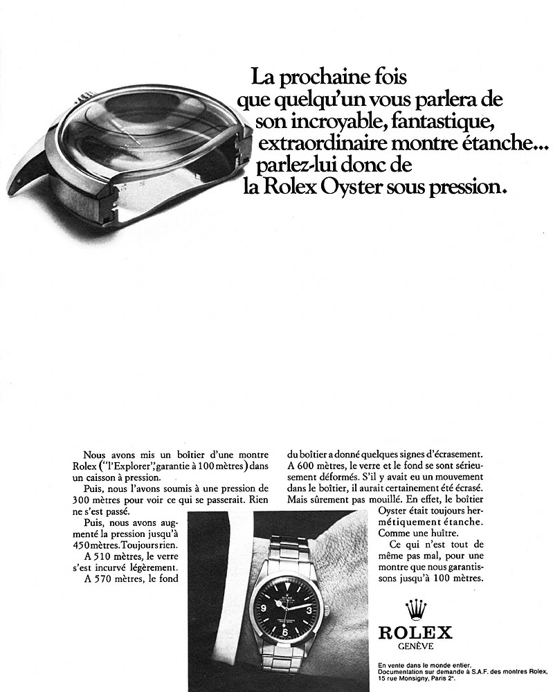 Advert Rolex 1969